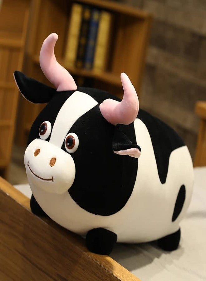 Tickles Cartoon Cow Plush Soft Stuffed Toy Animal Sleeping Pillow Cushion for Kids Room (Size: 30 cm Color: White and Black) - Image 3