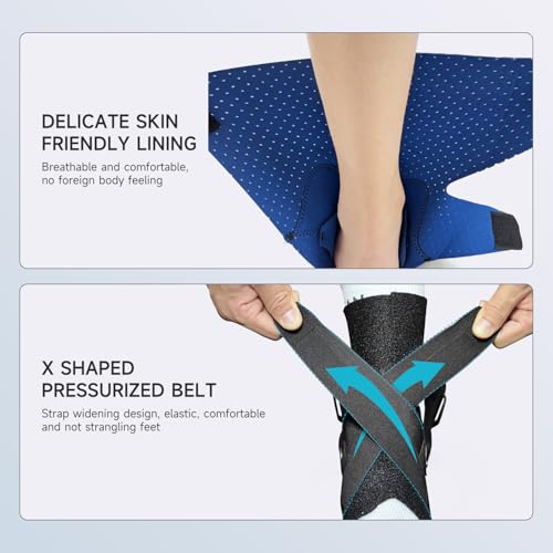 Hocafer Right Ankle Brace for Women & Men - Ankle Support Sprained Ankle Brace for Achilles,Tendon,Sprain,Injury Recovery,Ankle Support Brace for Running, Basketball, Football (Black,M,Right) - Image 4
