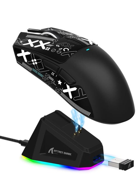 X11 Tri-mode Bluetooth Wireless Gaming Mouse with with Magnetic Charging Dock, Lightweight Anti Slip Mouse, PixArt PAW3311 Sensor, 22K DPI, BT/2.4Ghz/Wired, for PC/MAC