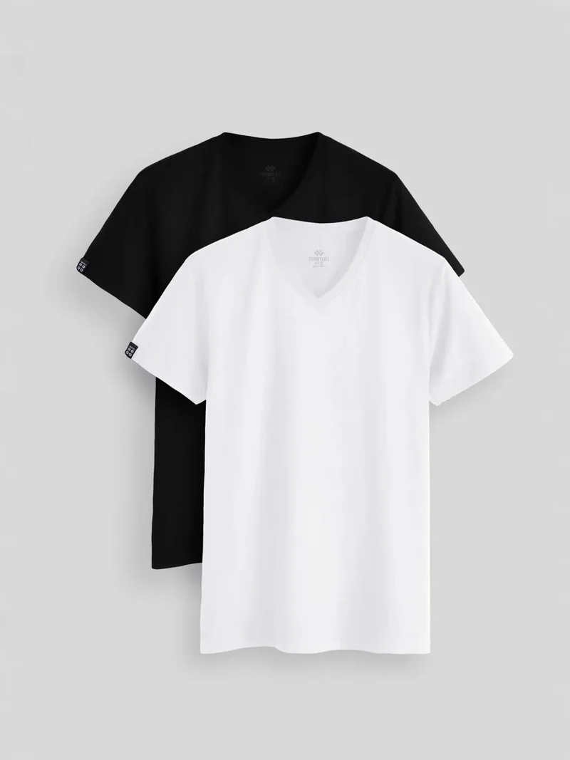 تومي لايف TOMMY Men's Cotton Elastane V-Neck T-Shirt