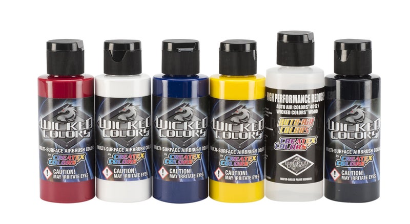 Wicked Colors W110-00 2-Ounce Wicked Detail Sampler Set Airbrush - Image 1