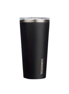 CORKCICLE Classic Triple Insulated Coffee Mug With Lid, Matte Black, 16 Oz - Stainless Steel Travel Tumbler Keeps Beverages Cold 9+Hrs, Hot 3Hrs - Cupholder Friendly Travel Coffee Tumbler  - Image 1