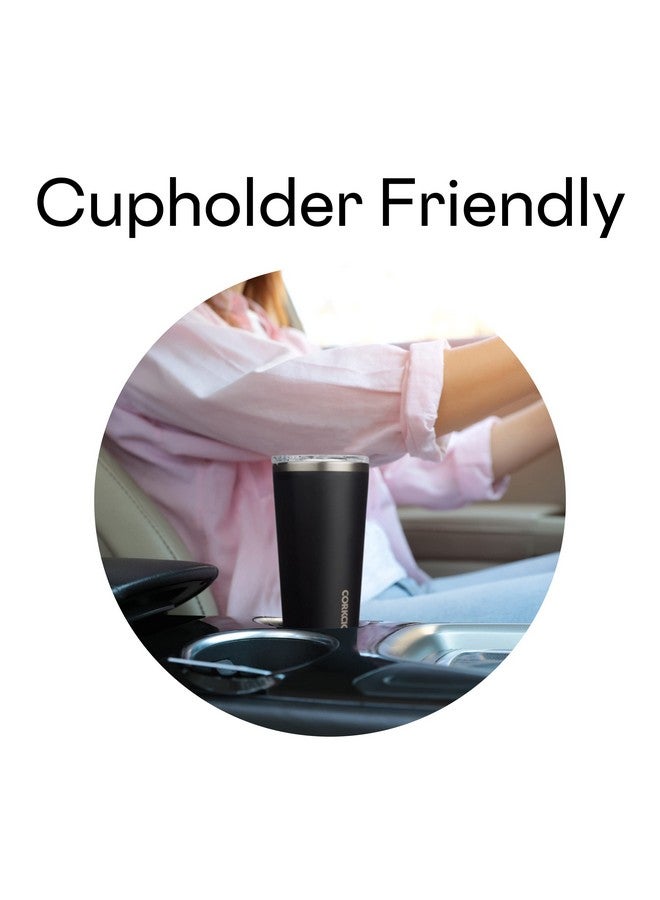 CORKCICLE كوب قهوة ثلاثي العزل الكلاسيكي مع غطاء، أسود غير لامع، 16 أونصة - كوب سفر من الفولاذ المقاوم للصدأ يحافظ على المشروبات باردة لأكثر من 9 ساعات، ساخنة لمدة 3 ساعات - كوب سفر مناسب لحامل الأكواب - Image 5