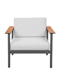Homez Outdoor Patio Set of 7 Pieces Made of HighQuality Aluminum WhiteBrown  - Image 4