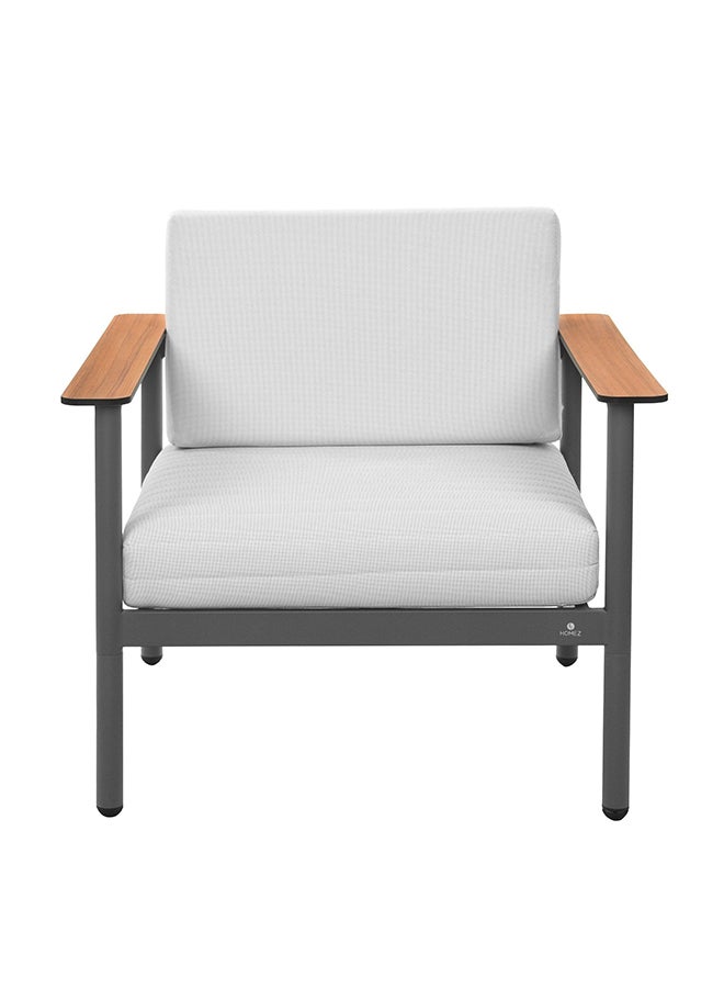 Homez Outdoor Patio Set of 7 Pieces Made of HighQuality Aluminum WhiteBrown - Image 4