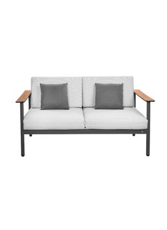 Homez Outdoor Patio Set of 7 Pieces Made of HighQuality Aluminum WhiteBrown  - Image 3