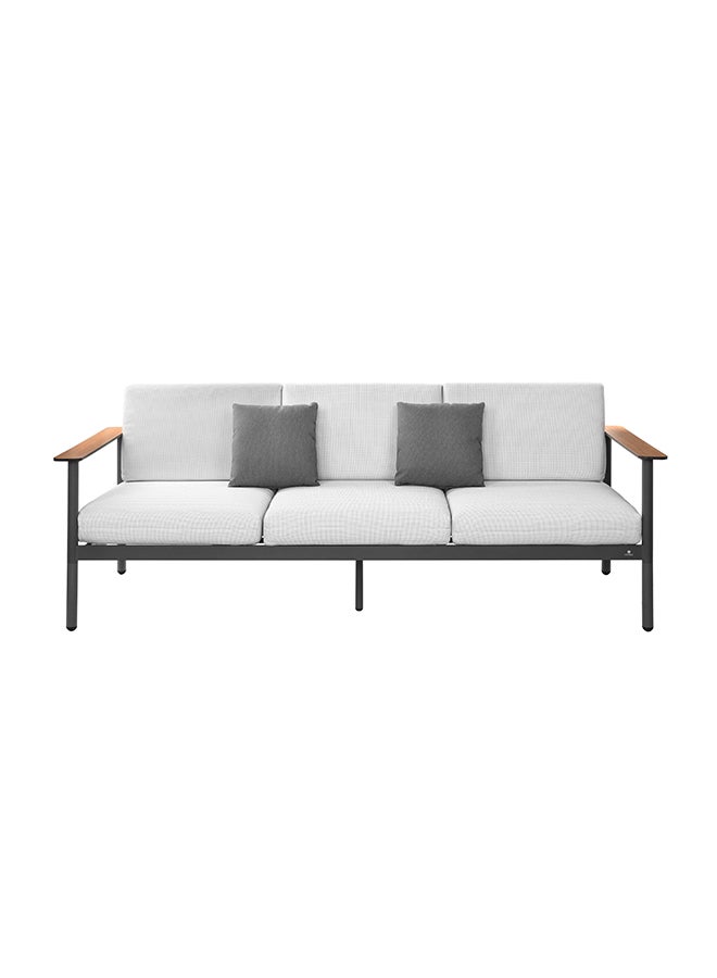 Homez Outdoor Patio Set of 7 Pieces Made of HighQuality Aluminum WhiteBrown - Image 2