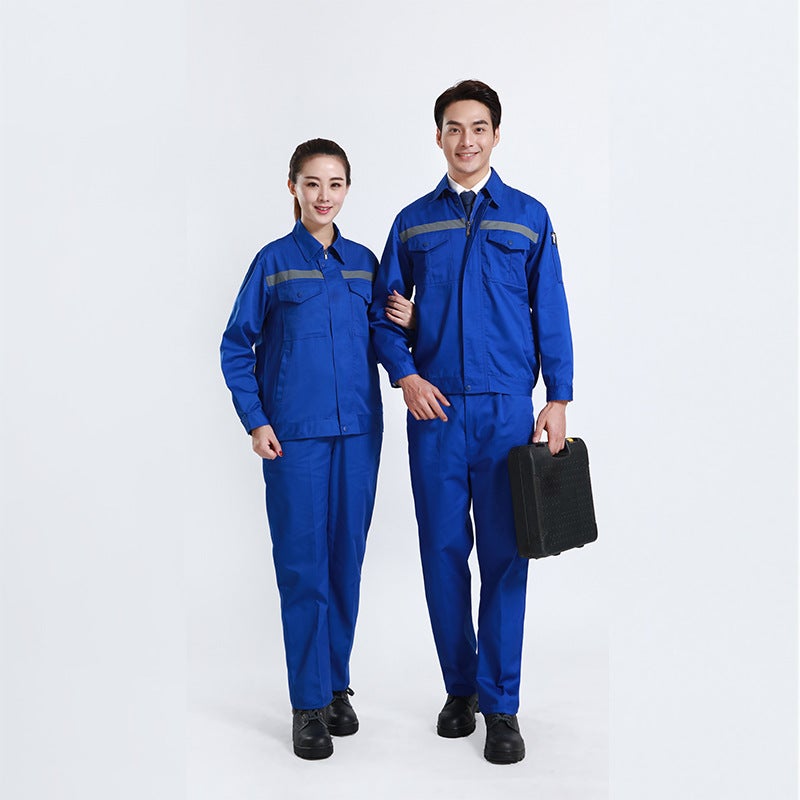 Factory direct wholesale autumn and winter long sleeve wear-resistant overalls factory workshop building reflective strip labor protection suit Red (set) - Image 3