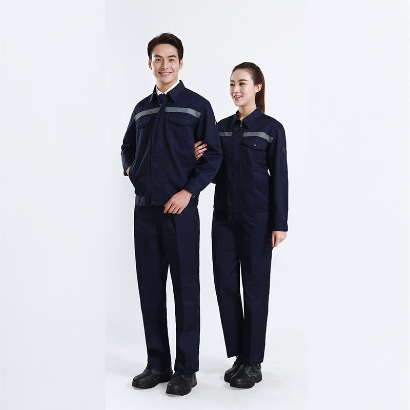 Factory direct wholesale autumn and winter long sleeve wear-resistant overalls factory workshop building reflective strip labor protection suit Red (set) - Image 5