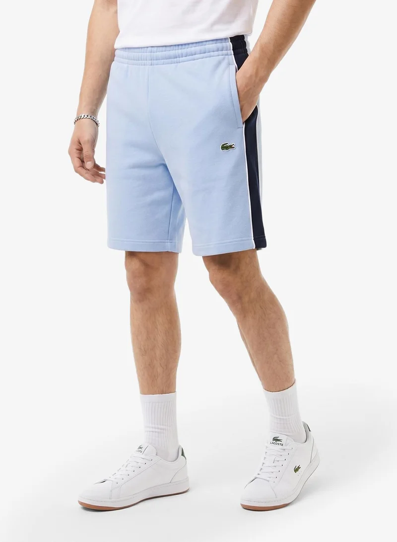 LACOSTE Regular Fit Colorblock Fleece Shorts