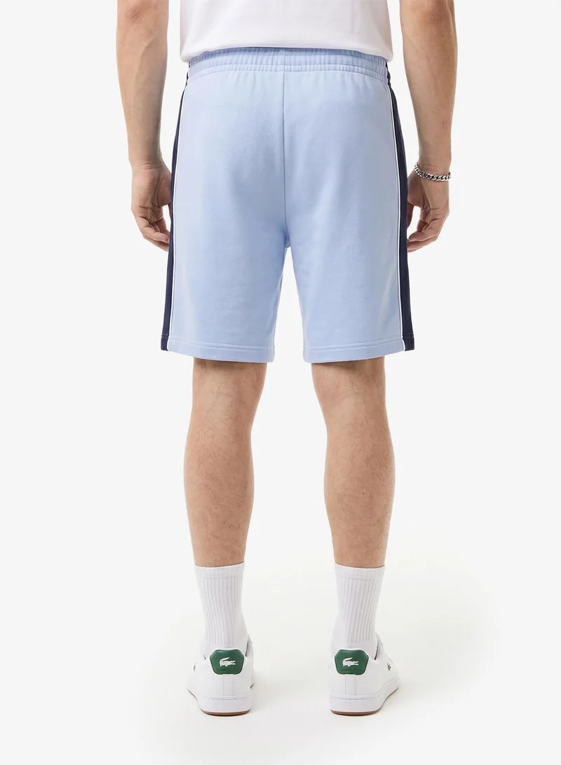 LACOSTE Regular Fit Colorblock Fleece Shorts