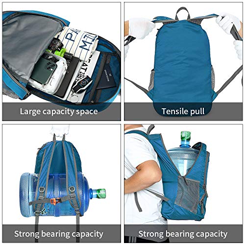 FENGDONG 35L Lightweight Foldable Waterproof Packable Travel Hiking Backpack Daypack for men women Blue - Image 5