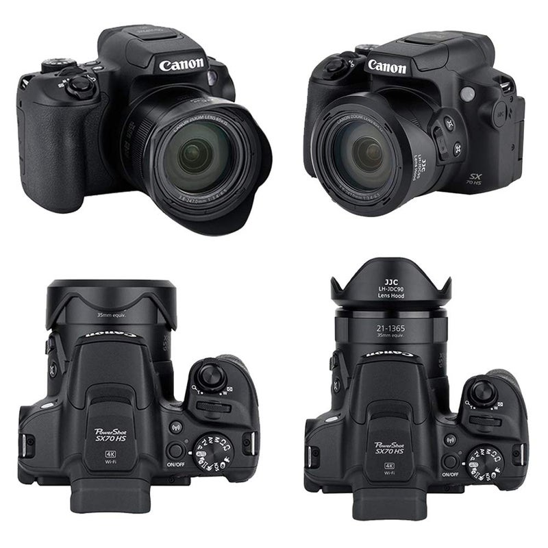 JJC Reversible Lens Hood Shade Protector for Canon PowerShot SX70 HS and SX60 HS Camera Replaces Canon LH-DC90 - Image 2