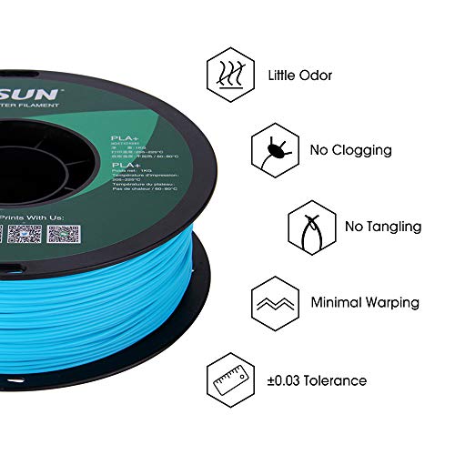 eSUN PLA PRO (PLA+) 3D Printer Filament, Dimensional Accuracy +/- 0.03mm, 1kg, Plastic Spool, 1.75mm, Light Blue - Image 5