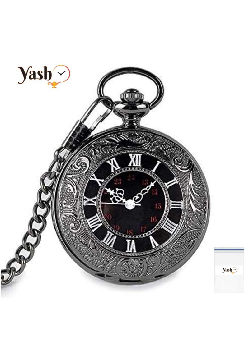 ياش ساعة ياش الرائعة للرجال والنساء - ساعة جيب كوارتز ريترو خالدة  - Image 1