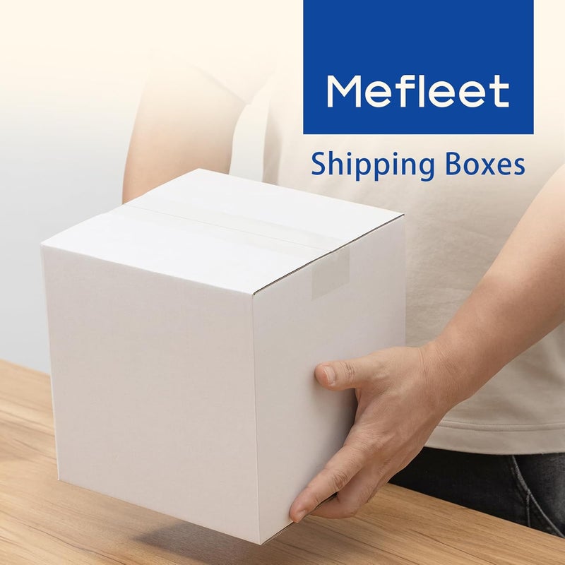 Mefleet صناديق شحن Mefleet مقاس 8x8x8 بوحدة 25 صندوقًا - عبوات من الورق المقوى المموج للاستخدام في البريد، مناسبة للمؤسسات الصغيرة - لون أبيض، مستلزمات تغليف للبريد - Image 5