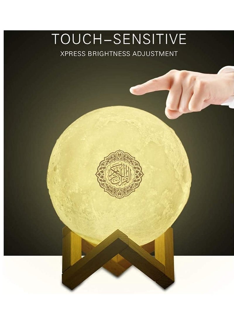 مصباح LED ثلاثي الأبعاد يعمل باللمس للقرآن الكريم، أضواء القمر للقرآن، مصباح طباعة ثلاثي الأبعاد، 7 ألوان LED ضوء ليلي، مكبر صوت بلوتوث للقرآن، جهاز تحكم عن بعد، مصباح قمر صغير، قرآن لاسلكي. - Image 2