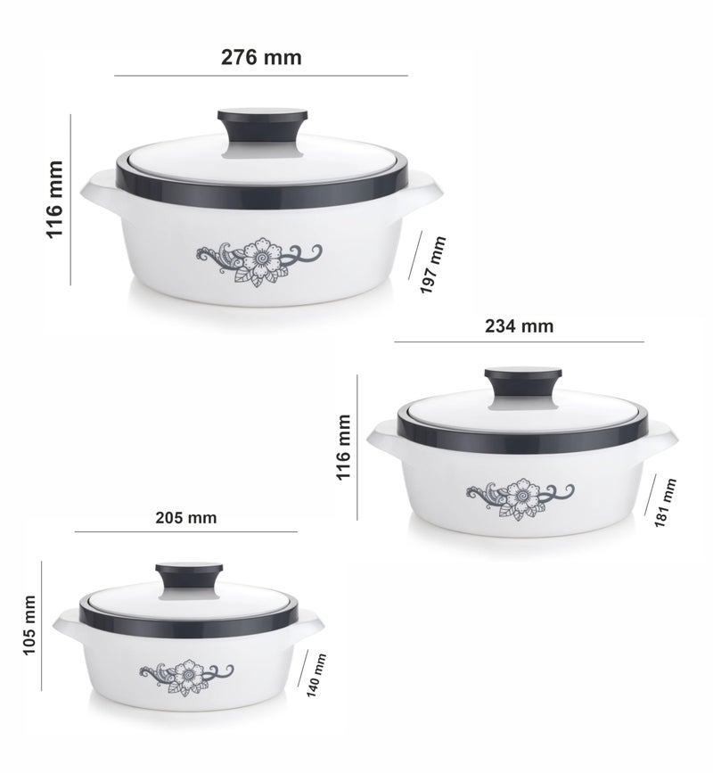 NARIYA ISI CERTIFIED NEW CASSEROLE SET COMES WITH 3 DIFFERENT CAPACITY FOR EVERYDAY USE AT HOME FOR DELISIOUS FOOD | BPA Free | Food Grade | Easy to Carry | Easy to Store | Chapati | Roti | Curd Maker - Image 2