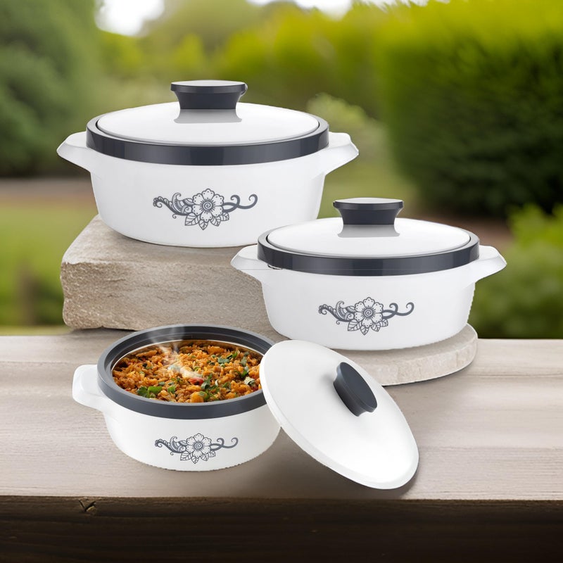 NARIYA ISI CERTIFIED NEW CASSEROLE SET COMES WITH 3 DIFFERENT CAPACITY FOR EVERYDAY USE AT HOME FOR DELISIOUS FOOD | BPA Free | Food Grade | Easy to Carry | Easy to Store | Chapati | Roti | Curd Maker - Image 5