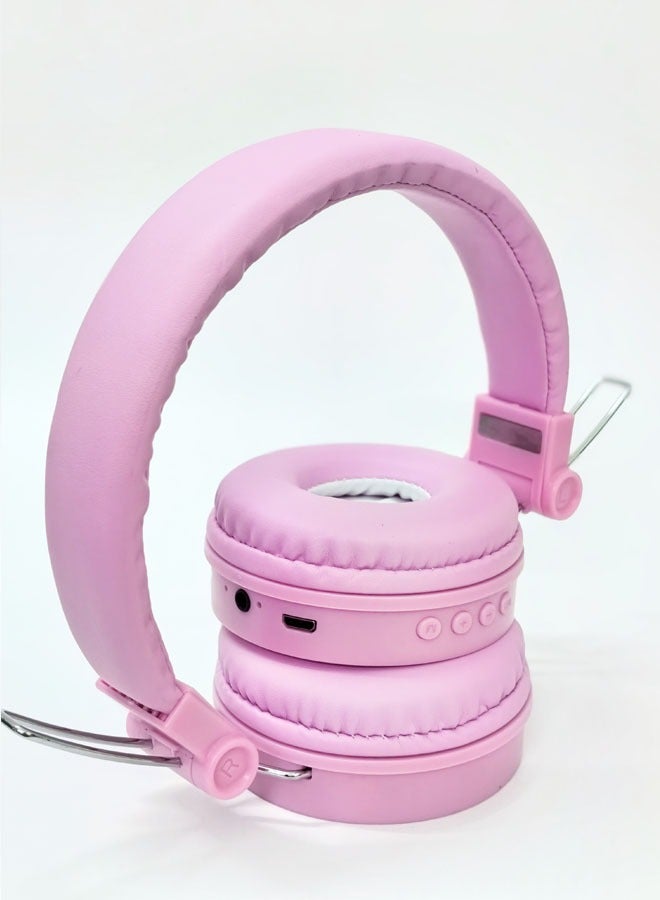 Pink Hello Kitty motif Bluetooth wireless earphones for kids, foldable earphones for kids with noise-cancelling, stereo earphones for kids with TF cards, mobile phones and tablets  - Image 5