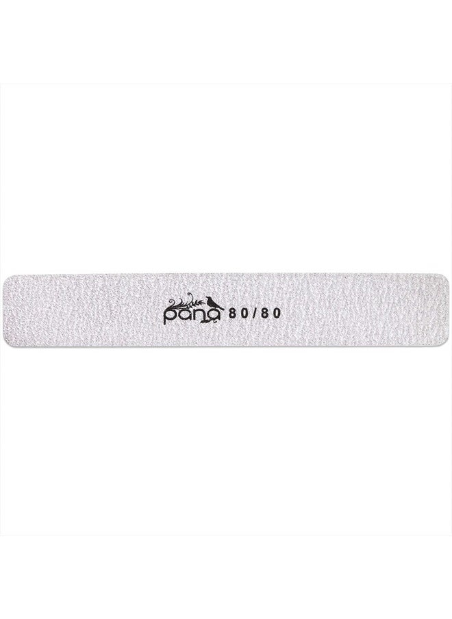 10pcs - PANA Jumbo Double-Sided Emery Nail File for Manicure, Pedicure, Natural, and Acrylic Nails - Zebra (Grit 80/80)