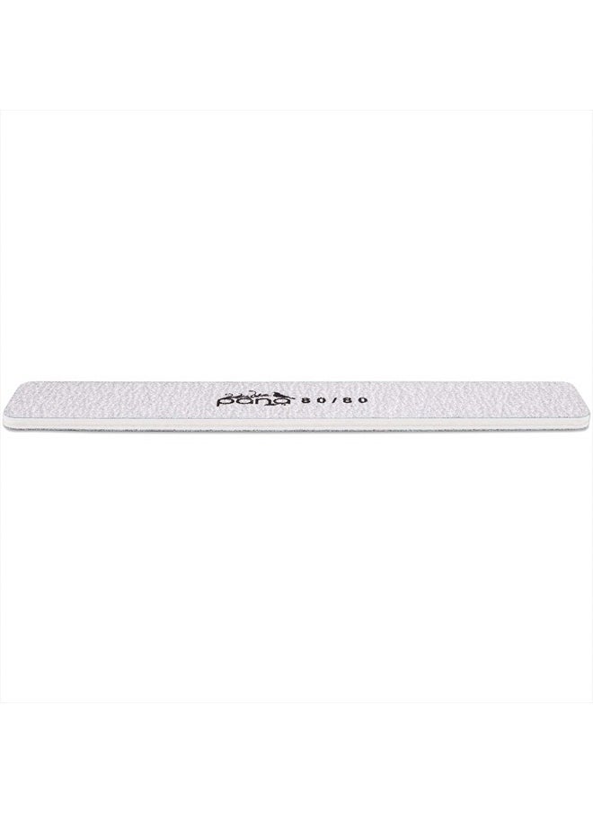10pcs - PANA Jumbo Double-Sided Emery Nail File for Manicure, Pedicure, Natural, and Acrylic Nails - Zebra (Grit 80/80)