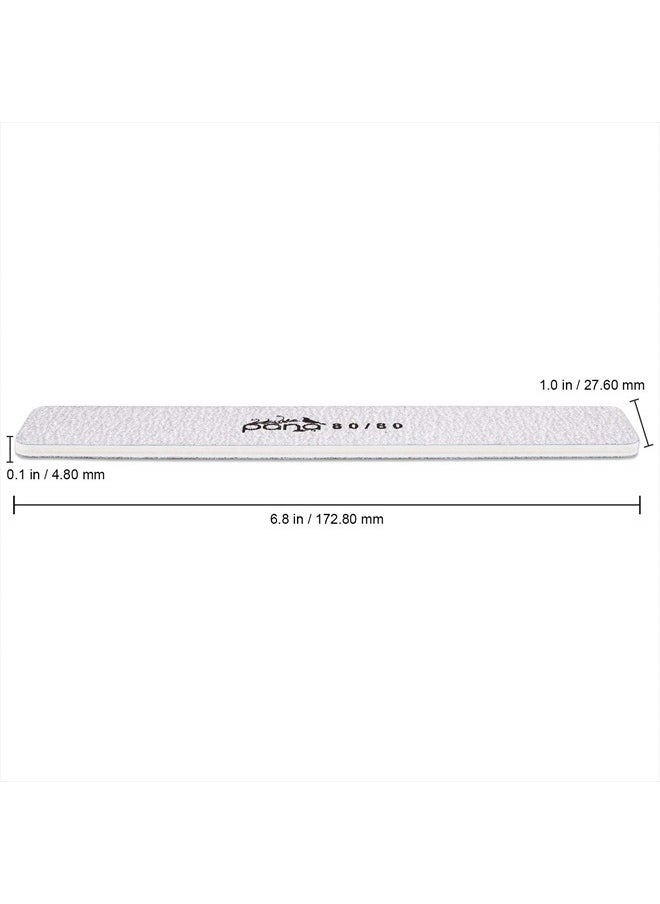 10pcs - PANA Jumbo Double-Sided Emery Nail File for Manicure, Pedicure, Natural, and Acrylic Nails - Zebra (Grit 80/80)