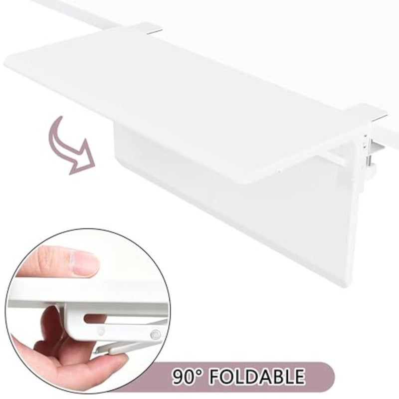 Ergonomics Desk Keyboard Tray Clamp on, 650x290mm Large Size Foldable Extension Board, Computer Elbow Arm Support, Arm Wrist Rest Shelf for Home and Officem - Image 3