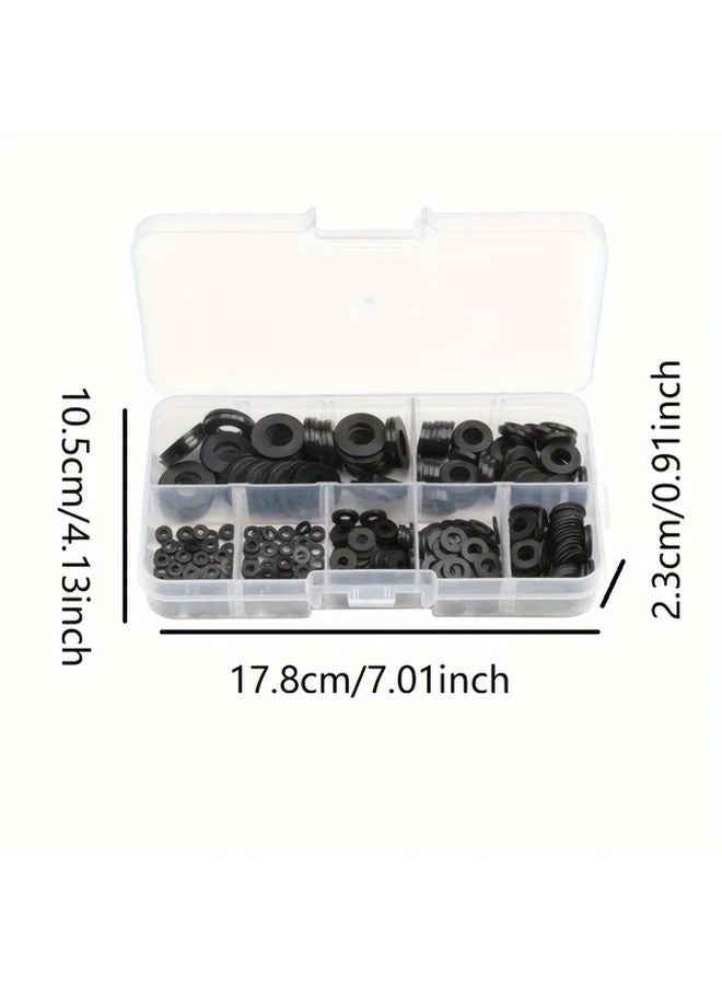 800pcs Black Nylon Washer Set Assorted Sizes M2 to M12 Insulation Spacers Seals Kit - Image 3