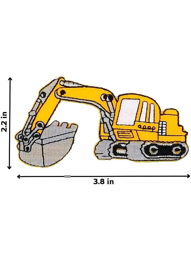 PATCH Iron on Patch Embroidered Patches Application Digger and Tip Truck Building Site Construction  - Image 2