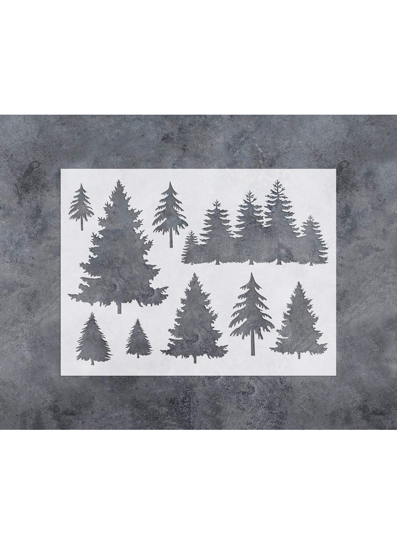 G GSS Designs GSS Designs Tree Decor Stencil - Large Tree Stencil (12x16 Inch) for Painting & Craft - Window Wall Furniture Fabric Wood Stencils -Reusable Template(SL-031)  - Image 1