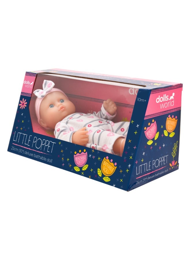 dolls world Little Poppets 10 inch Deluxe Twin Bathable vinyl Doll from Peterkin gift for kids of Age above 10 months  - Image 2