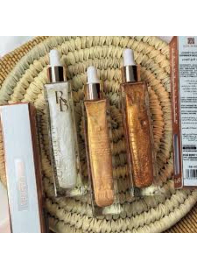 Rose Berry Glitter Body Shimmer, Bronze Body Shimmer for Face & Body Hair, Quick Dry Liquid Shiny Highlighter Spray (No. 03) - Image 3