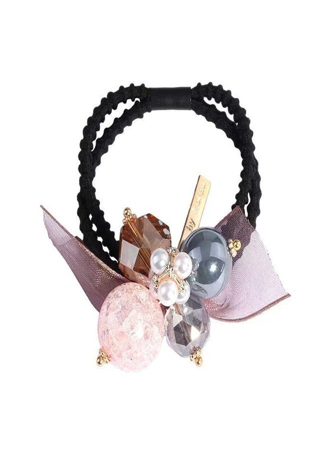 LOVEF 3Pcs Korean Hair Accessories Double Layer Hair Ring with Pearls Flower Bowknot Hair Rope Hairbands - Image 5