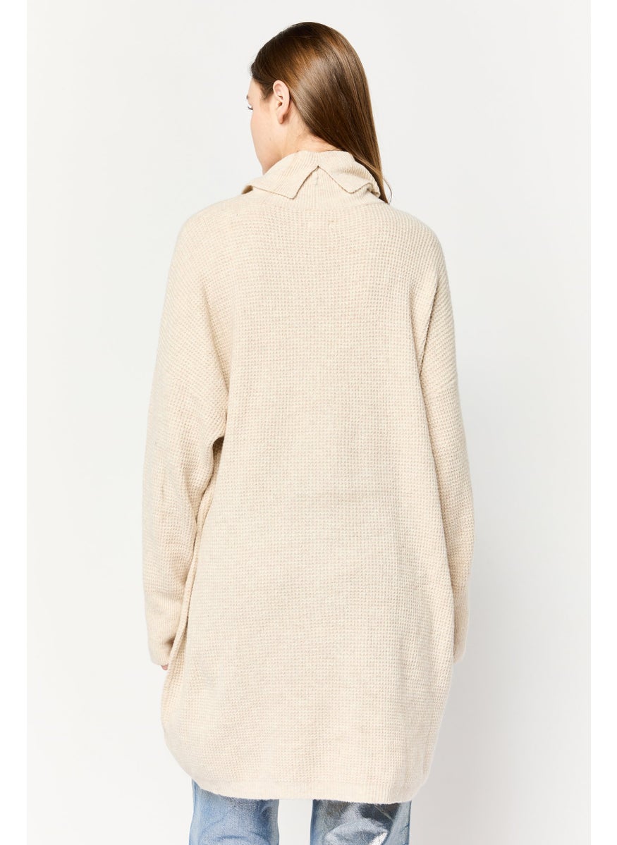 Aerie Women Knitted Sweater Dress, Beige  - Image 3