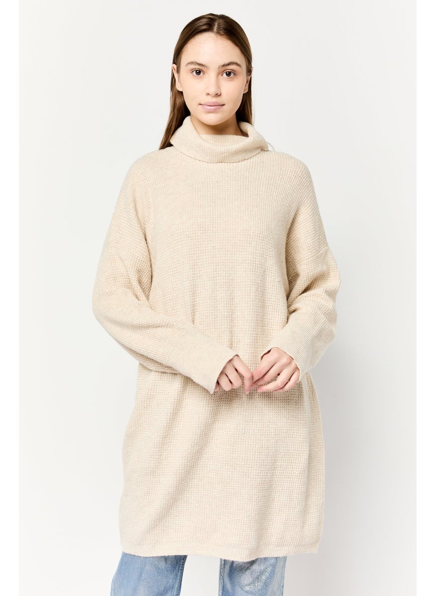 Aerie Women Knitted Sweater Dress, Beige  - Image 1