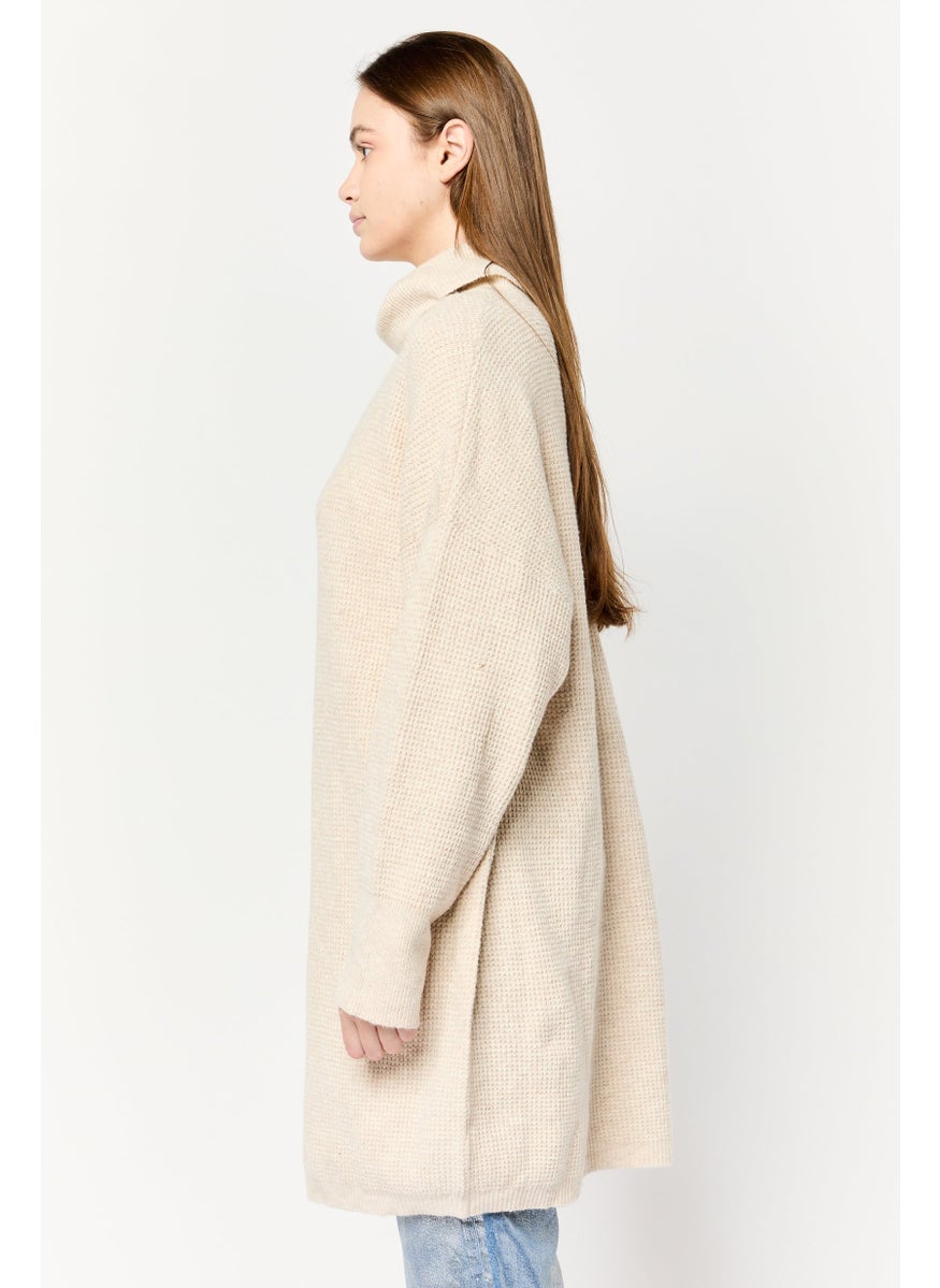 Aerie Women Knitted Sweater Dress, Beige  - Image 4