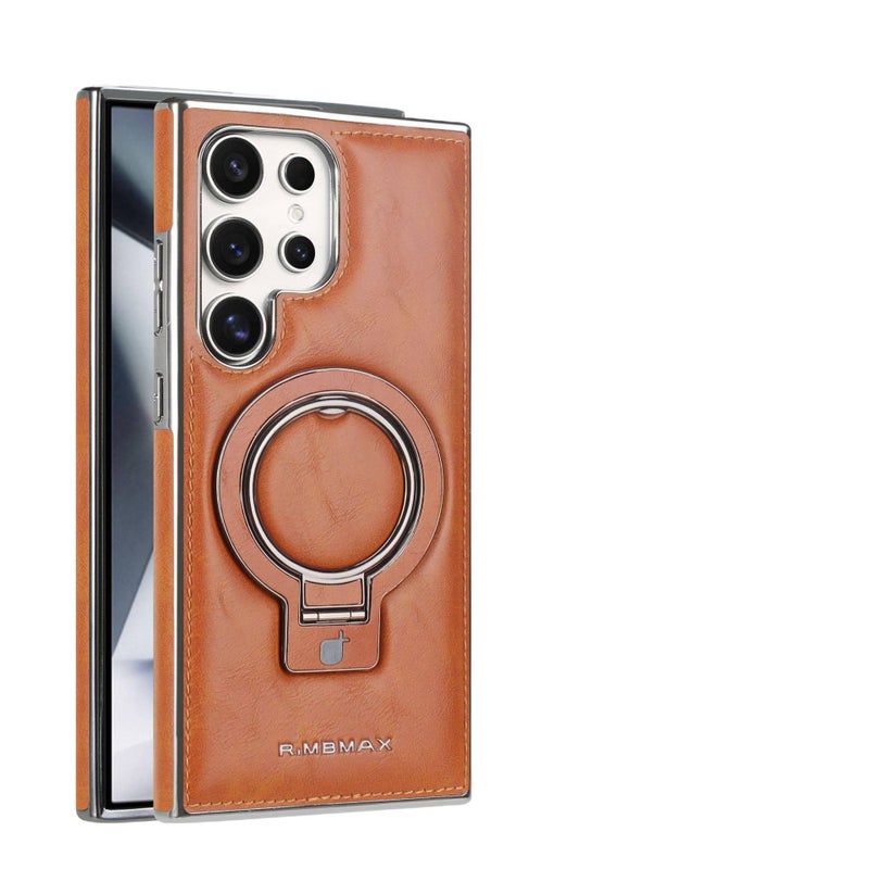 Drop Protection Samsung Galaxy S25 Ultra Scratch Resistant PC for Samsung S25 Ultra Samsung S25 with Kickstand in Brown - Image 1