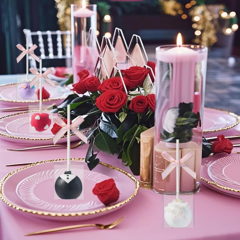 JCXGRVC 50 Pack Clear Cake Pop Boxes 1.75x1.75x2in with Pre Cut Hole & Paper Sticks | Ready to Use Treat Favor Boxes for Weddings, Birthdays & Perfect for Cake Pops, Truffles & More - Image 5