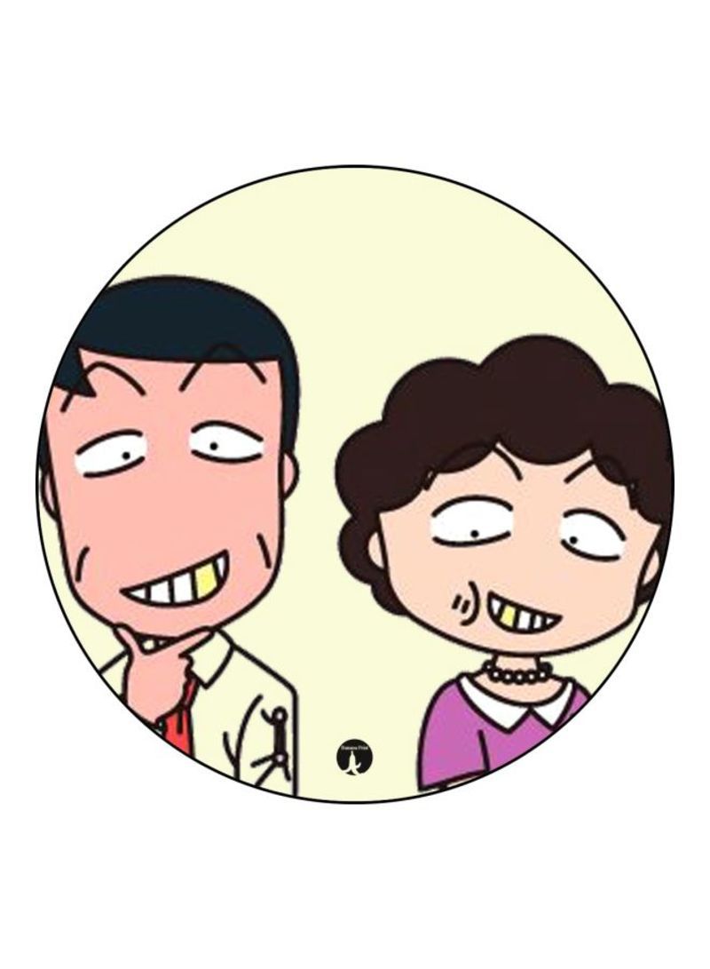 The Anime Chibi Maruko Chan Printed Mouse Pad  Beige/k/Yellow