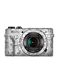 Generic Walking Donkey Suitable For Canon G7X2 Body Frosted Ultra-Thin Film All-inclusive Protection Anti-Scratch Sticker Color Change Film G7X2 Photography Accessories Sticker (Circuit White) 