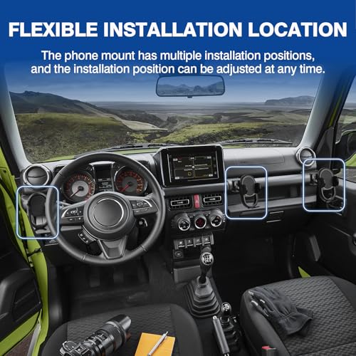 Autorder Car Phone Holder for 2019-2025 Suzuki jimny Accessories Phone Mount Cell Phone Car Mount Automobile Phone Stabilizer 360 Degree Rotation - Image 3