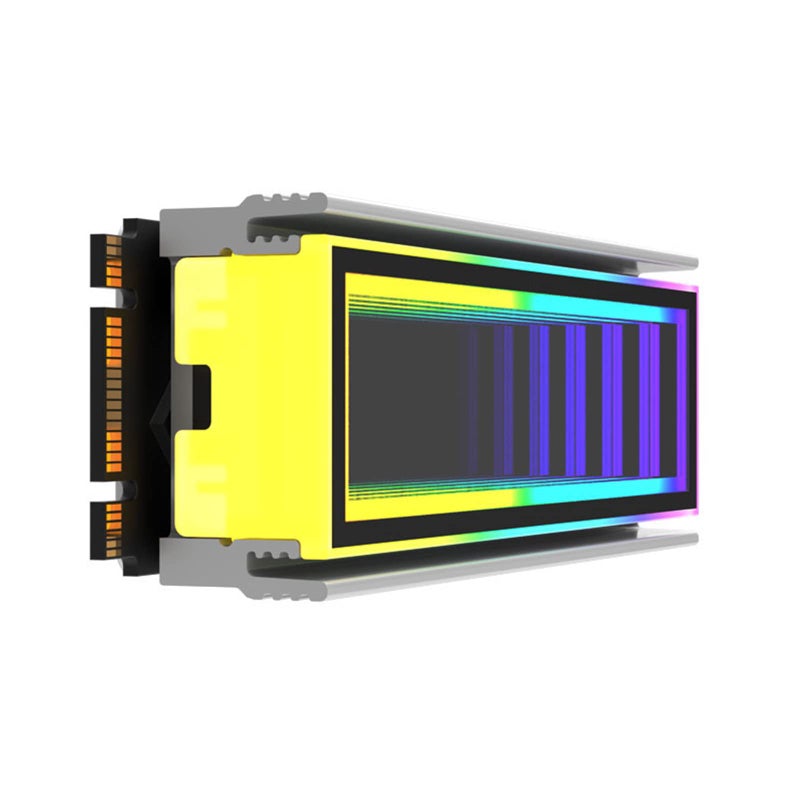 مشتت حرارة M2 من الألومنيوم الأبيض لـ SSD مع إضاءة ARGB متعددة الألوان - Image 5