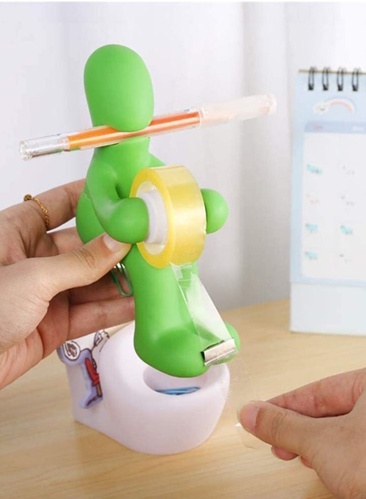 Tape Dispenser Desk Accessory Tape Dispenser Funny Tape Holder Desktop Office Supplies Station Tape Dispenser can Hold Paper Clip Sticky Notes Pen Holder
