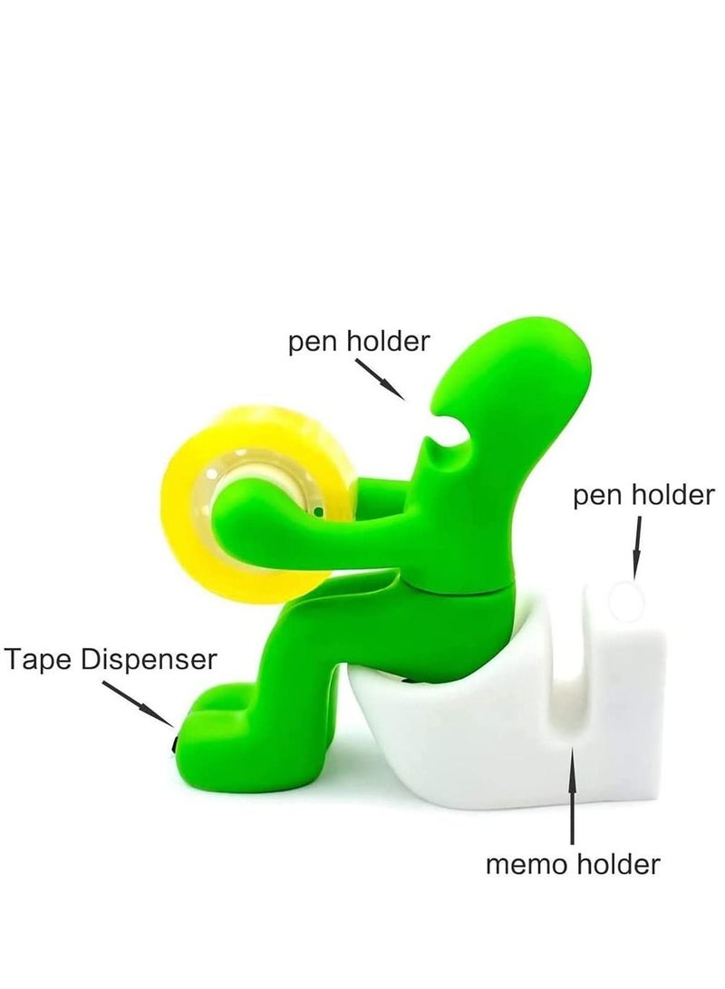 Tape Dispenser Desk Accessory Tape Dispenser Funny Tape Holder Desktop Office Supplies Station Tape Dispenser can Hold Paper Clip Sticky Notes Pen Holder