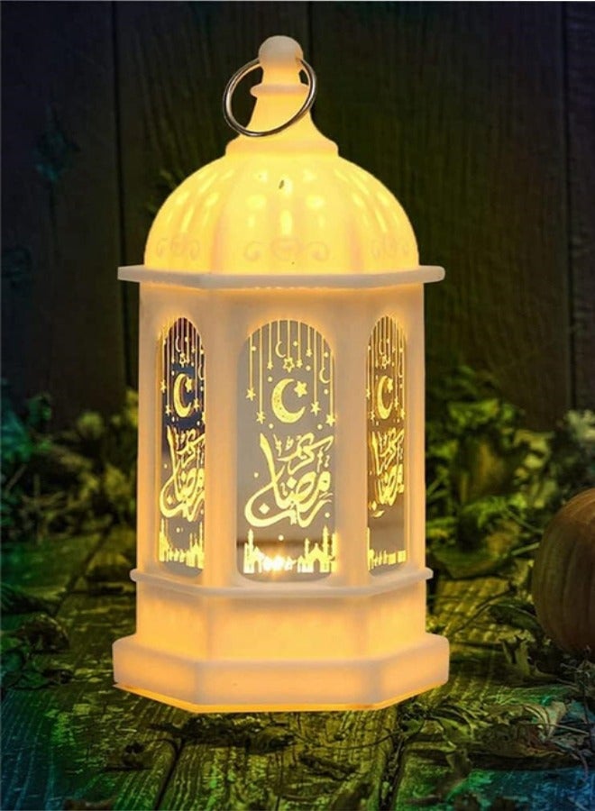 Ramadan Lantern Decoration, Eid Lanterns Hanging SmaSend a white hairll Decorative LED Lanterns for Eid Table Decoration, Wedding Decoration, Moroccan Ramadan Decoration - Image 5