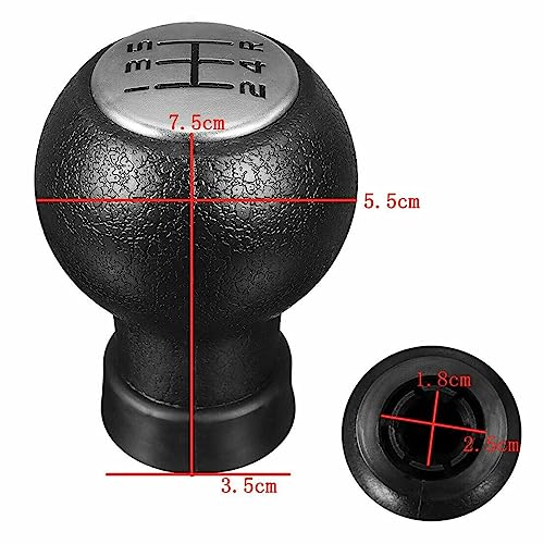 DETACHI Gear Shifter – 5-Speed, Anti-Slip Ball Knob, Glossy Black, Universal (Glossy Black) - Image 2