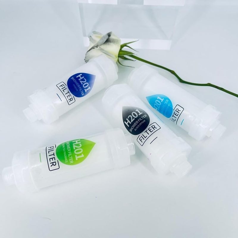Shower Head Filter Bathroom Accessories for Hard Water Filter Vitamin C Replacement Cartridge Remove Chlorine Fluoride Heavy Metals Improves Skin Condition Protects Hair Black Scent - Image 2