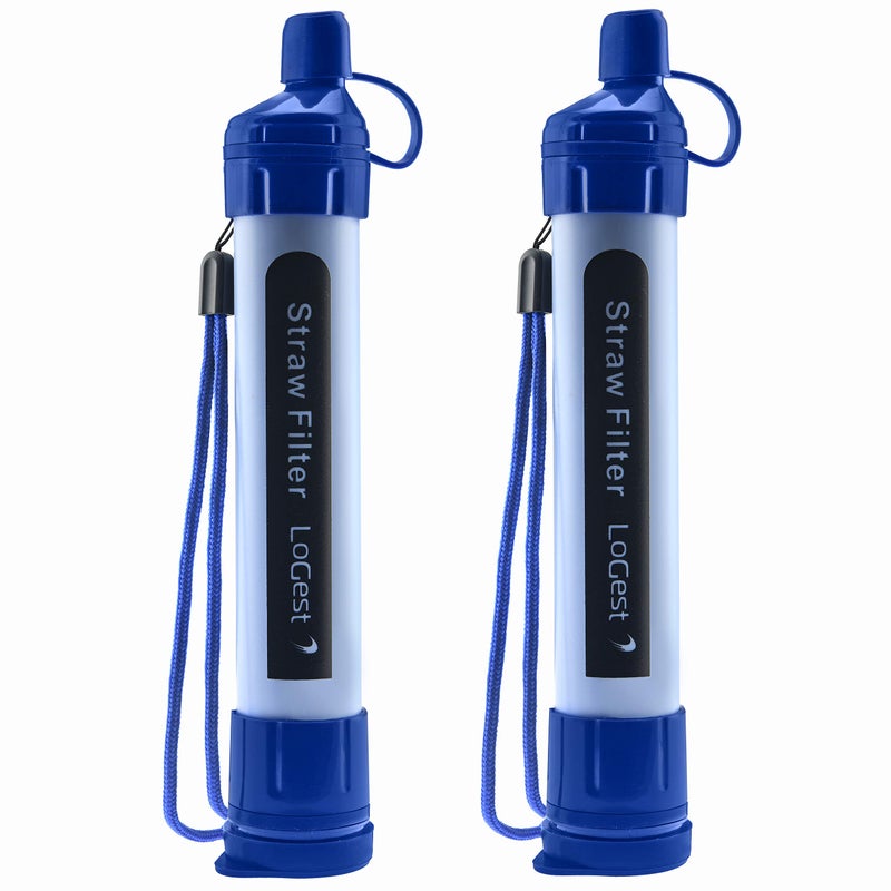Logest 2 Pack Water Filter Straw - Water Purifying Device - Portable Personal Water Filtration Survival - for Emergency Kits Outdoor Activities and Hiking - Water Filter Camping Travel Survival Backpacking - Image 1