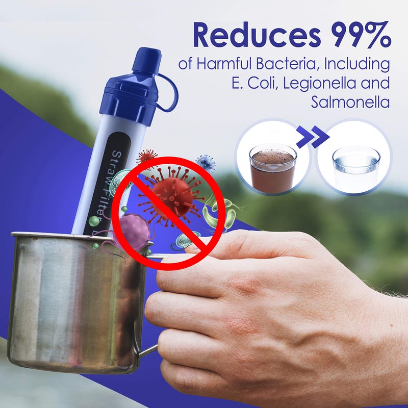 Logest 2 Pack Water Filter Straw - Water Purifying Device - Portable Personal Water Filtration Survival - for Emergency Kits Outdoor Activities and Hiking - Water Filter Camping Travel Survival Backpacking - Image 4